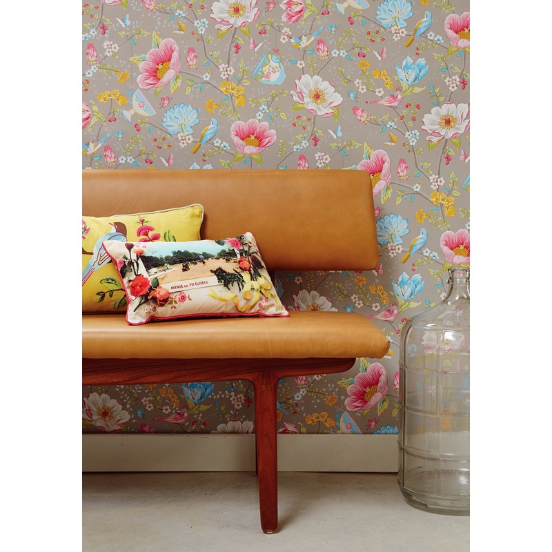 Leizu Grey Chinese Garden Wallpaper