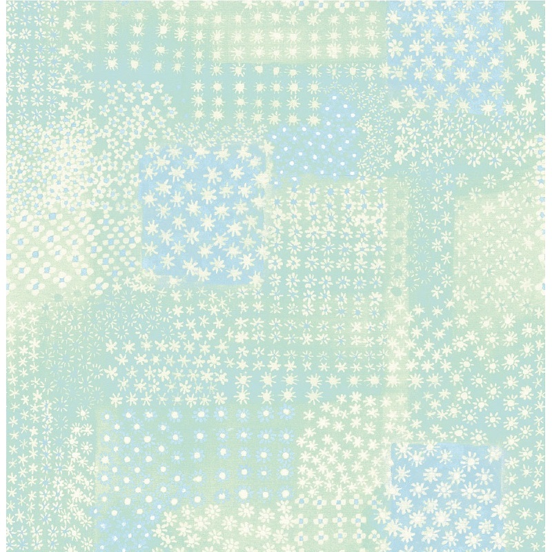 Flower Power Green Patchwork Wallpaper