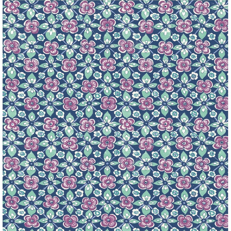 Free Spirit Indigo Floral Wallpaper