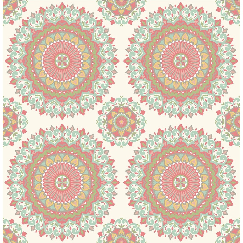 Gemma Aqua Boho Medallion Wallpaper