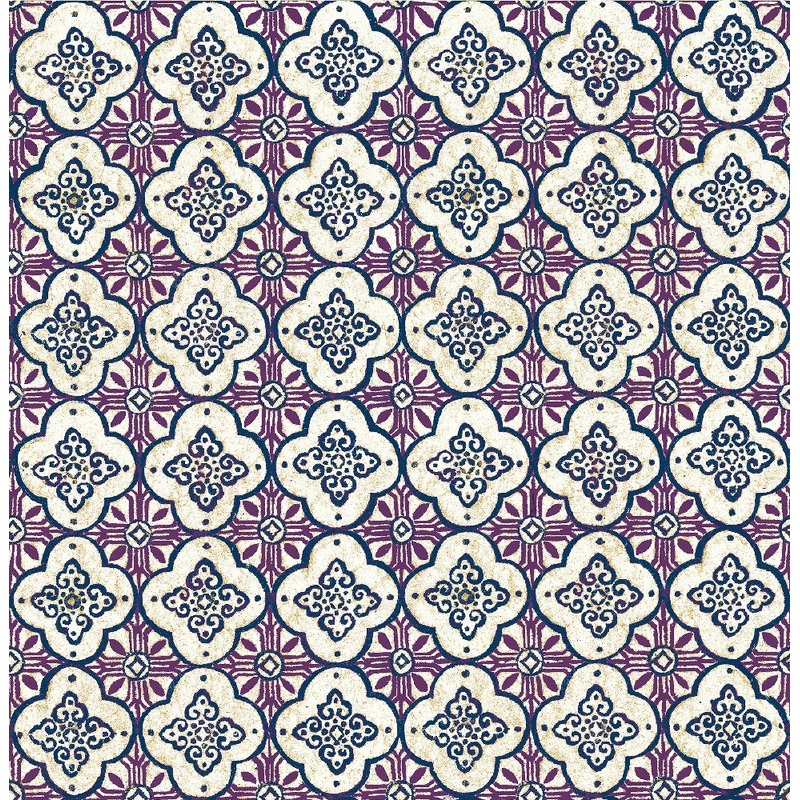 Geo Violet Quatrefoil Wallpaper
