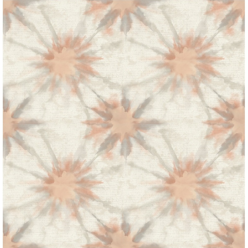 Iris Coral Shibori Wallpaper