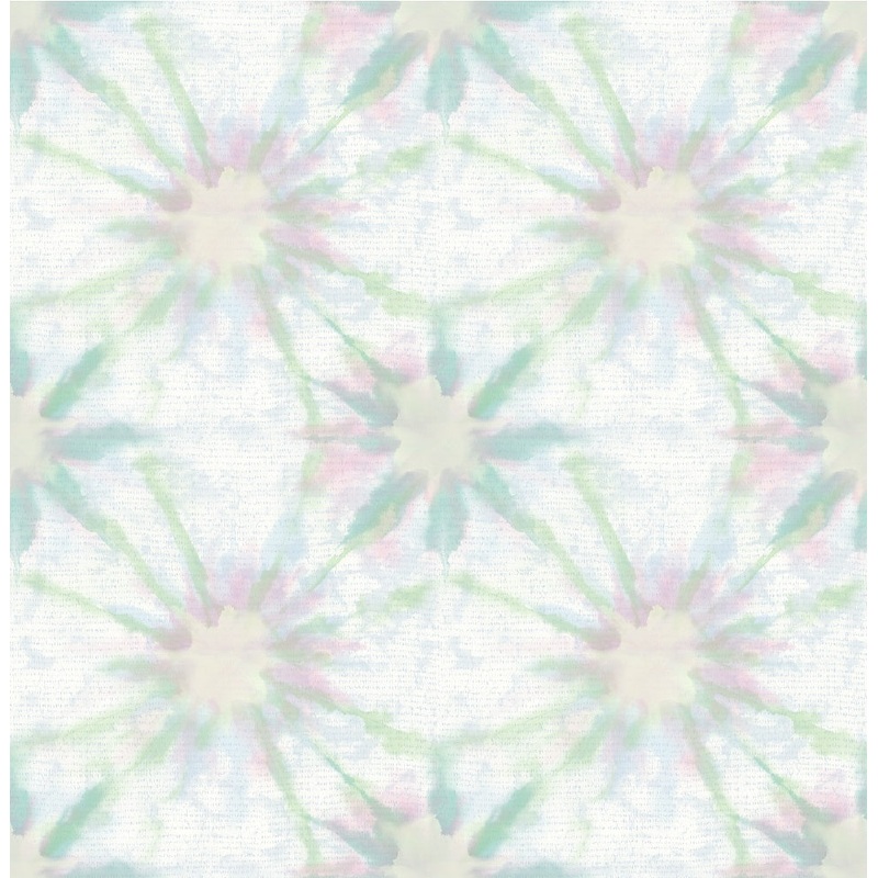 Iris Green Shibori Wallpaper
