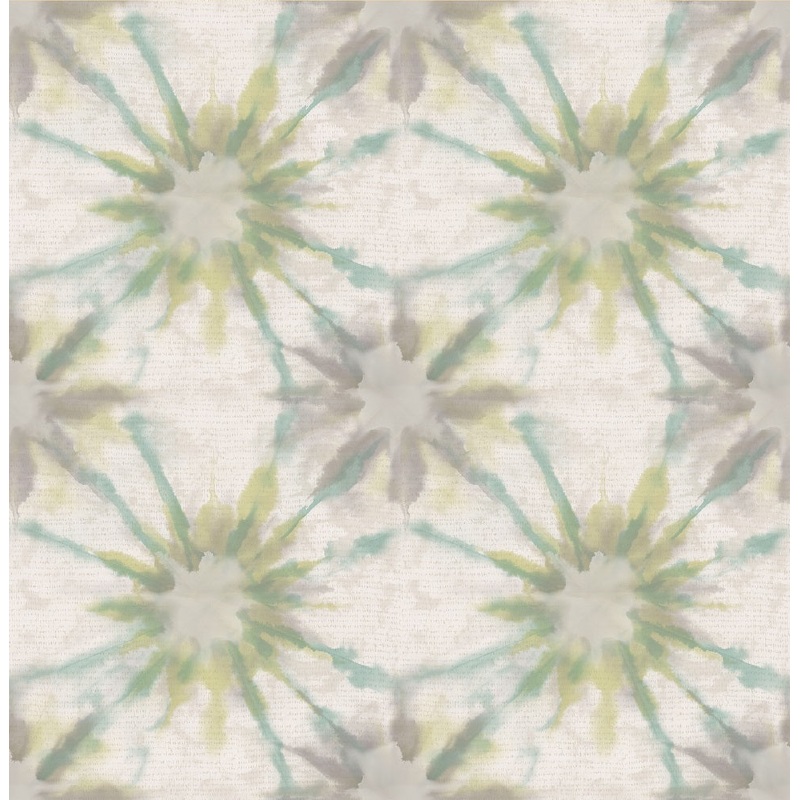 Iris Turquoise Shibori Wallpaper