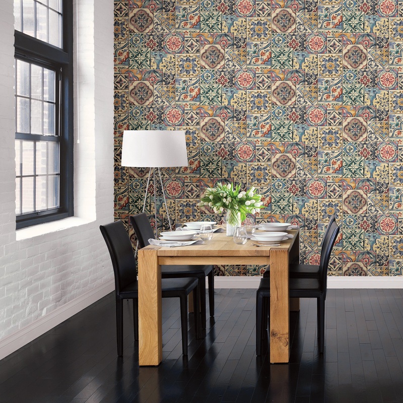 Marrakesh Tiles Multi Mosaic Wallpaper