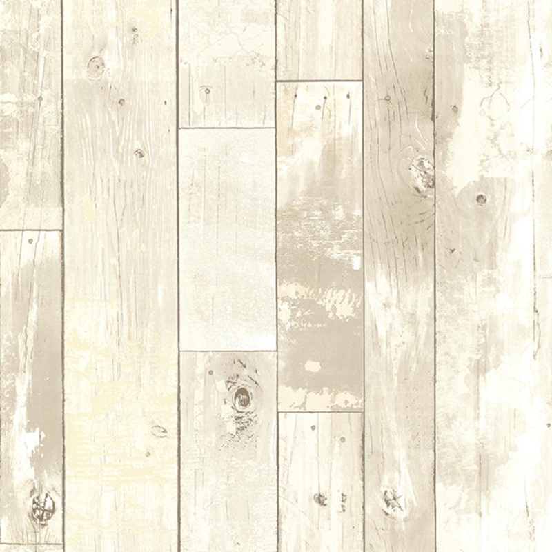 For Your Bath III Ashwile Taupe Wood Wallpaper