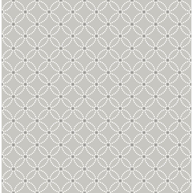For Your Bath III Kinetic Grey Geometric Floral Wallpaper