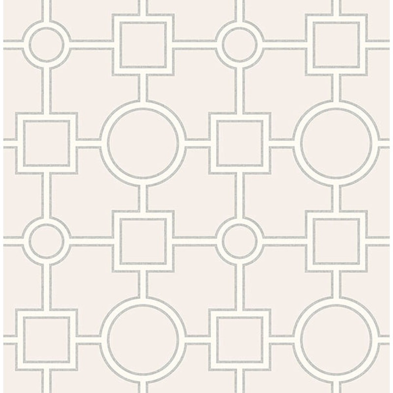 For Your Bath III Matrix Light Grey Geometric Wallpaper