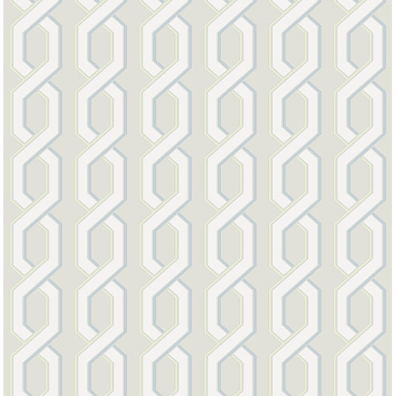 For Your Bath III Twist Grey Geometric Wallpaper