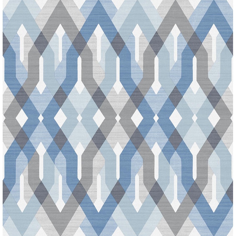 Harbour Blue Lattice Wallpaper