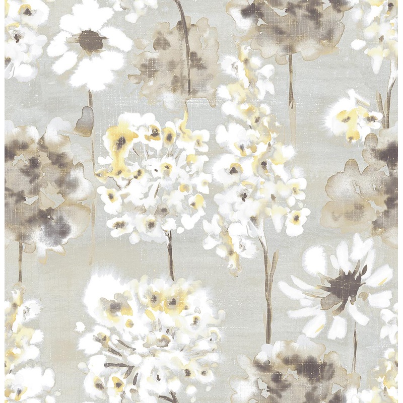 Marilla Yellow Watercolor Floral Wallpaper
