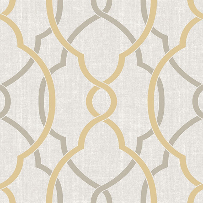 NU1695 Sausalito Taupe/Yellow Peel and Stick Wallpaper