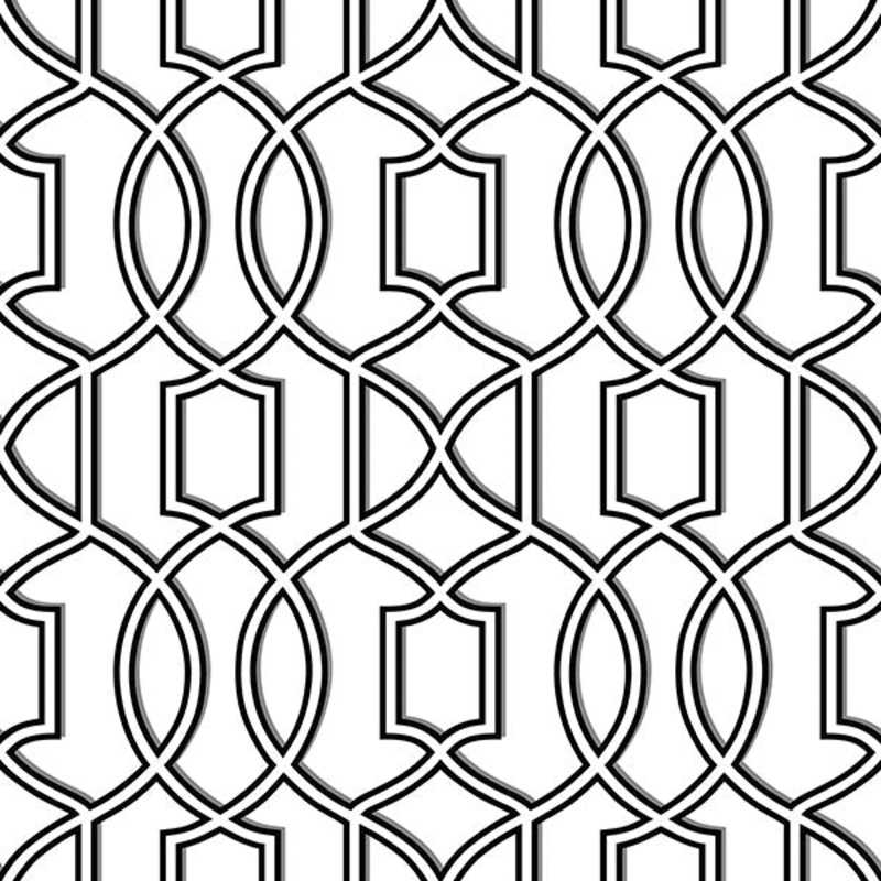 NU1696 Uptown Trellis Black/White Peel and Stick Wallpaper