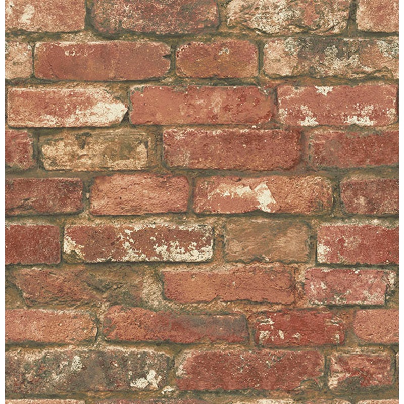 NU2088 West End Red Brick Peel and Stick Wallpaper