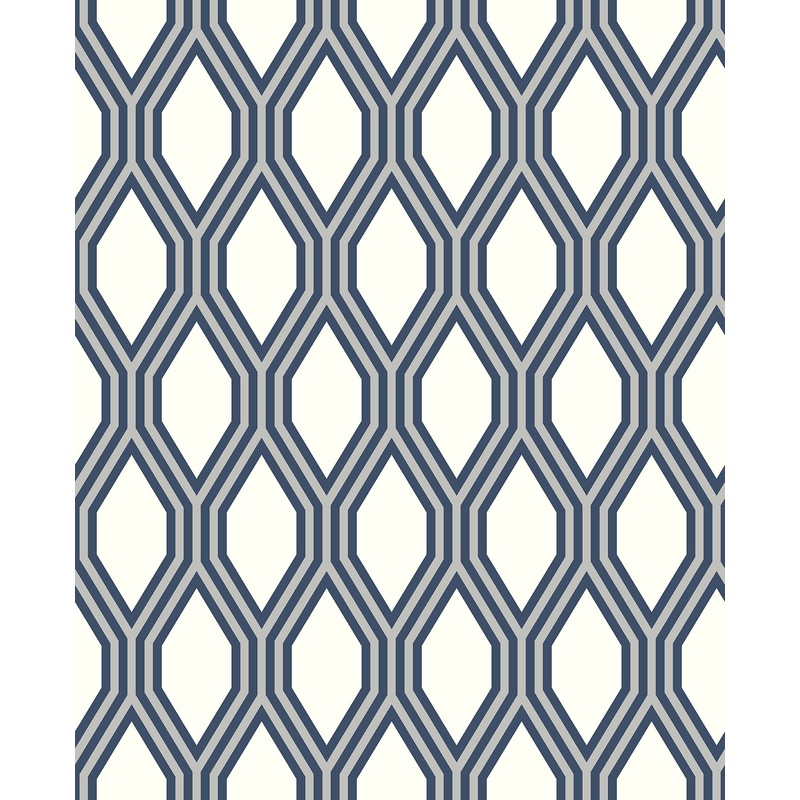 Honeycomb Navy Geometric Wallpaper