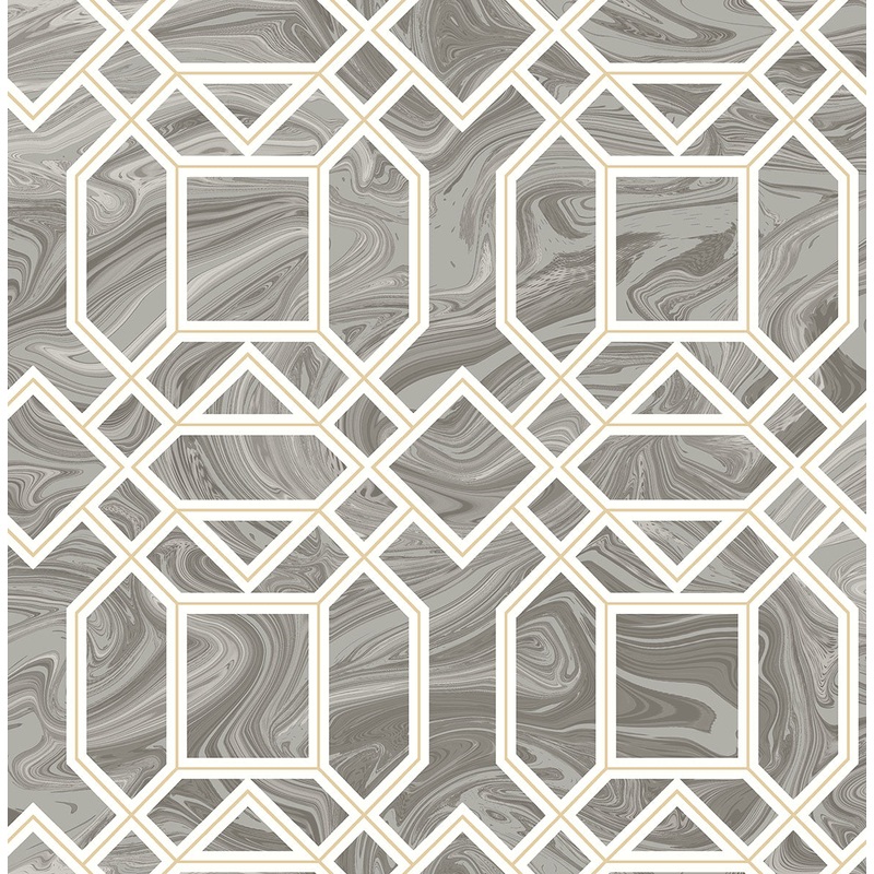 2763-24245 Daphne Grey Trellis Wallpaper