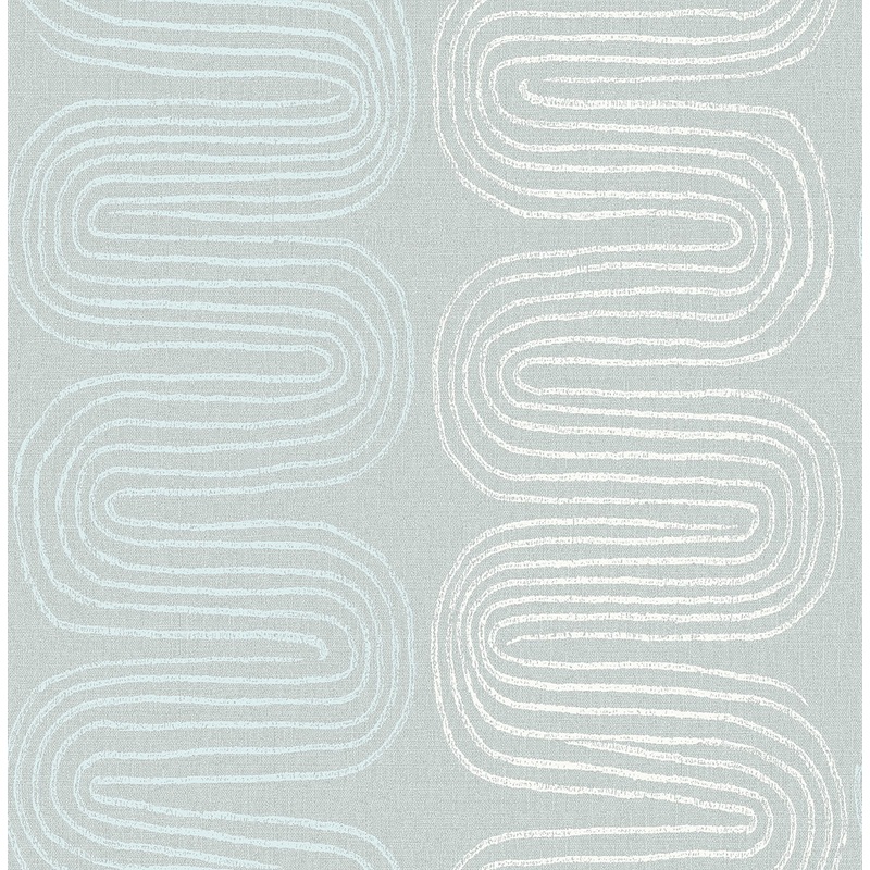 Zephyr Light Blue Abstract Stripe Wallpaper