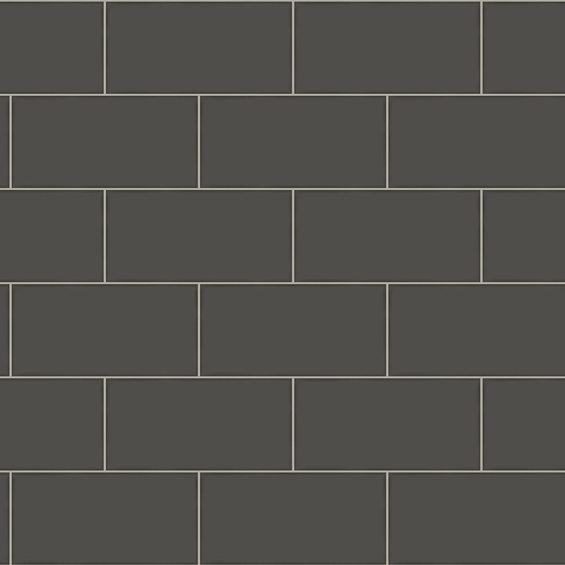 Freedom Black Subway Tile Wallpaper