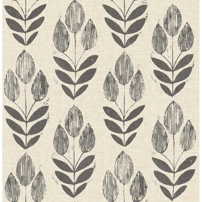 Garland Black Block Tulip Wallpaper