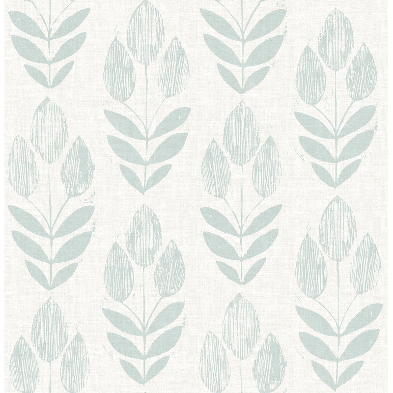 Garland Teal Block Tulip Wallpaper