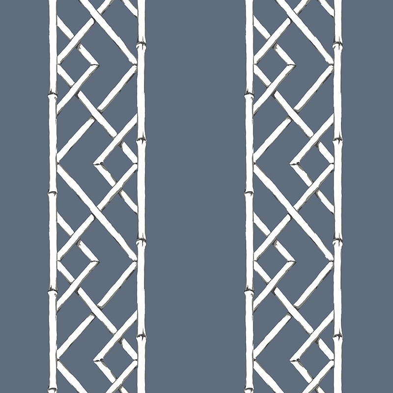 Indigo Latticework Wallpaper