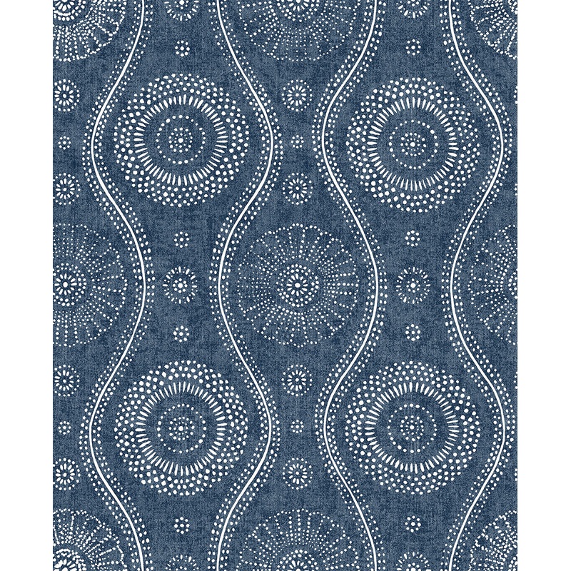 Indigo Painterly Wallpaper