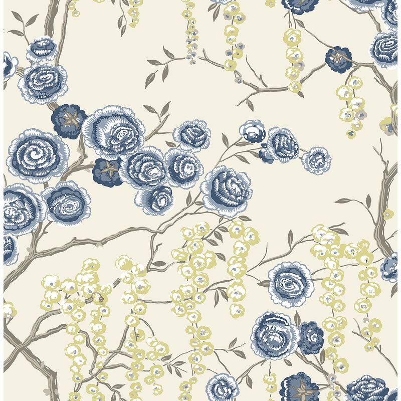 Indigo Peony Tree Wallpaper