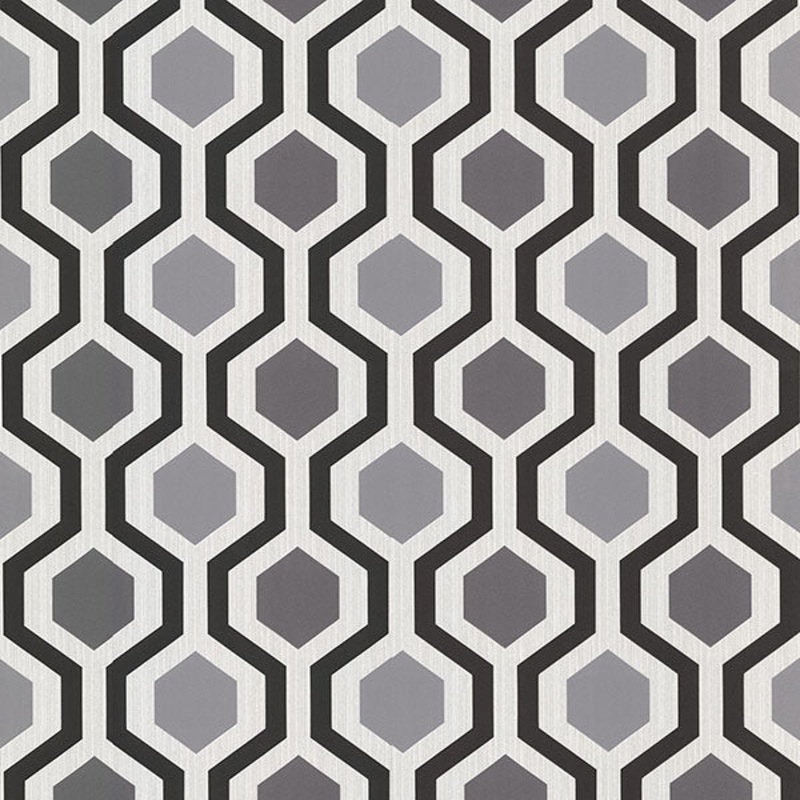 Kelso Black Geometric Wallpaper