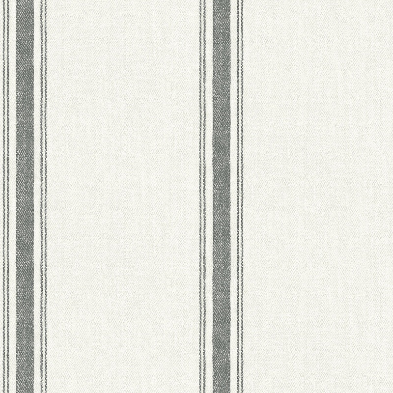 Linette Black Fabric Stripe Wallpaper