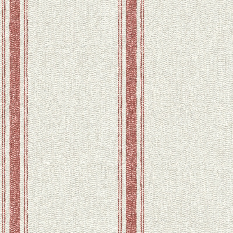 Linette Burnt Sienna Fabric Stripe Wallpaper