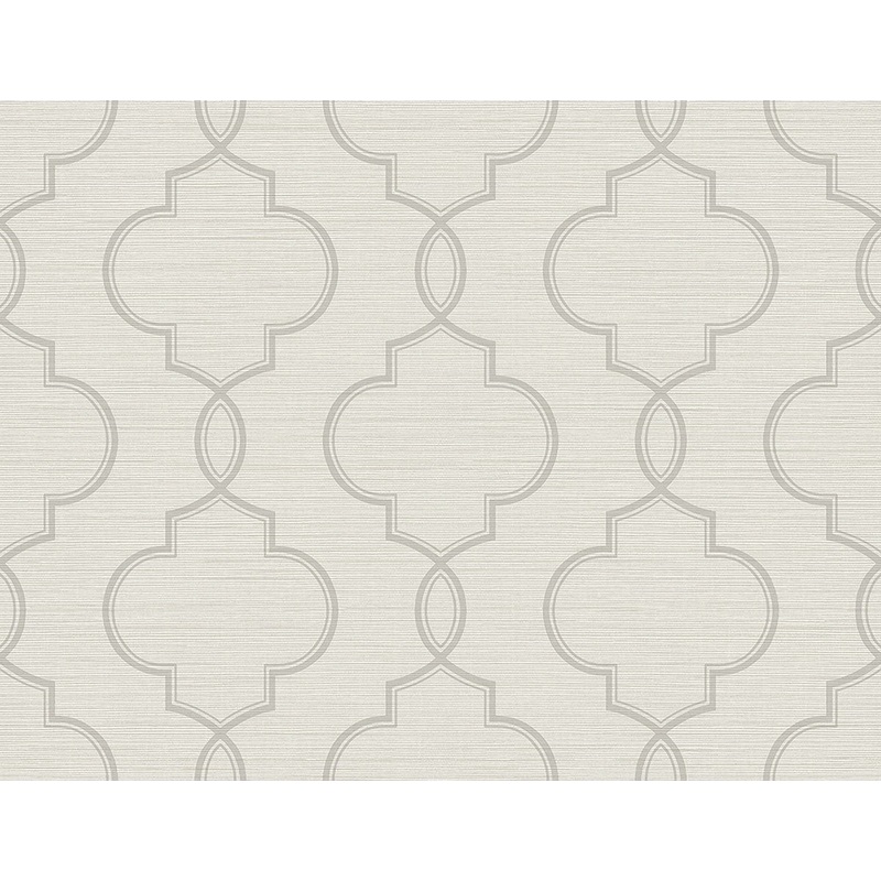 Malo Light Grey Sisal Ogee Wallpaper