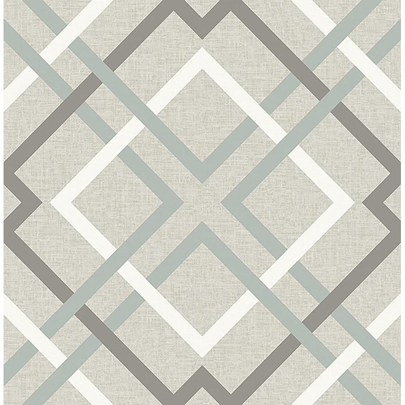 2901-22649 Saltire Emile Taupe Lattice Wallpaper