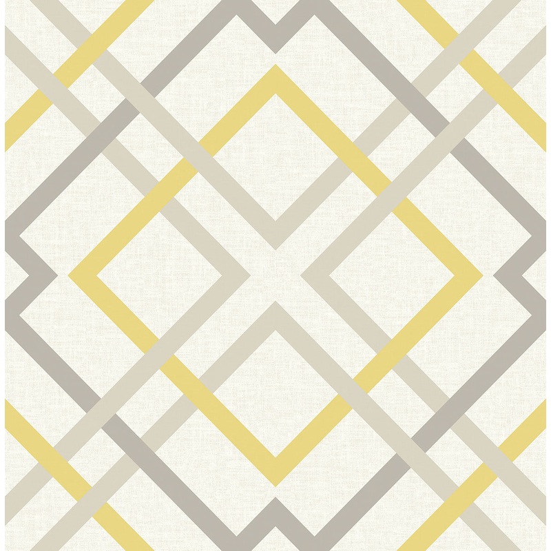 2901-22652 Saltire Emile Yellow Lattice Wallpaper