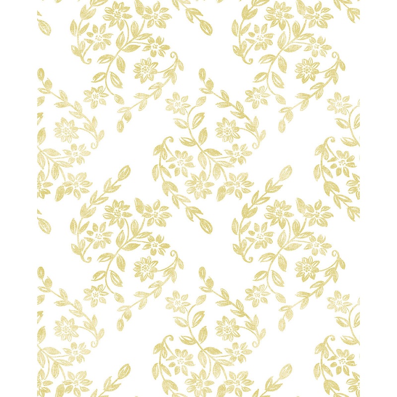 2901-25430 Arabesque Mustard Floral Trail Wallpaper