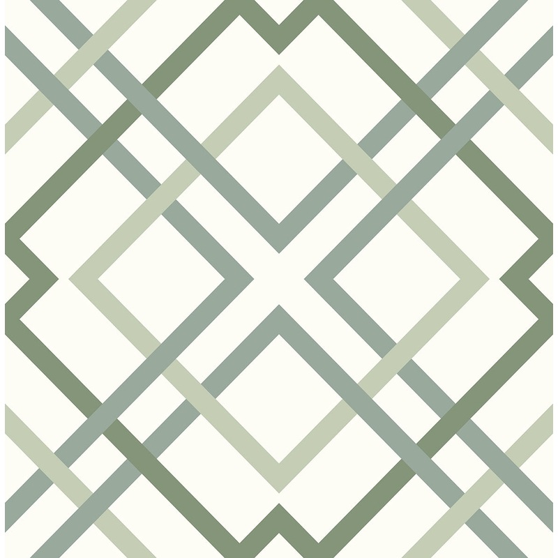 2901-25437 Saltire Emile Green Lattice Wallpaper