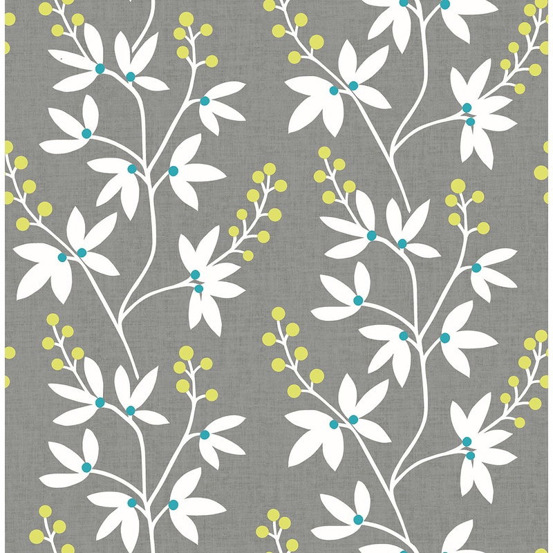 2901-25441 Linnea Elsa Taupe Botanical Trail Wallpaper