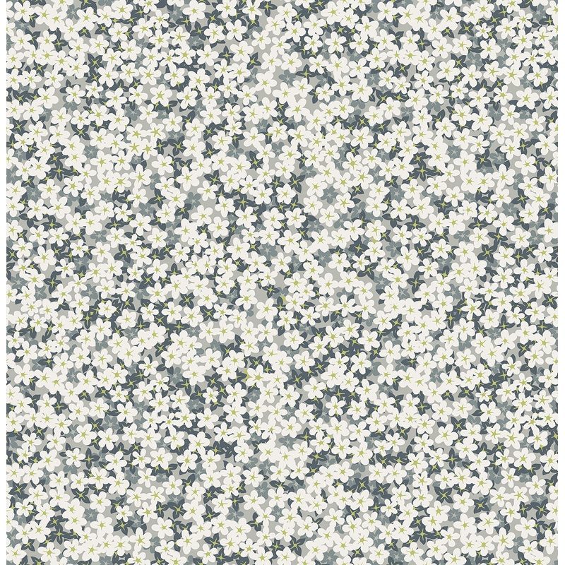2901-25447 Giverny Grey Miniature Floral Wallpaper