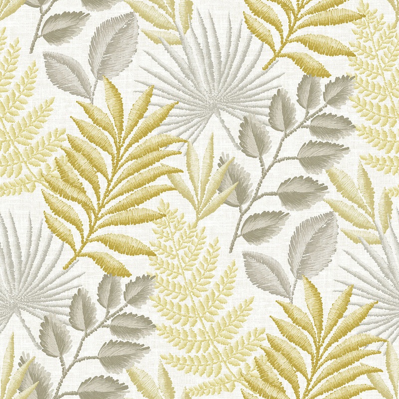 2901-87502 Palomas Mustard Botanical Wallpaper
