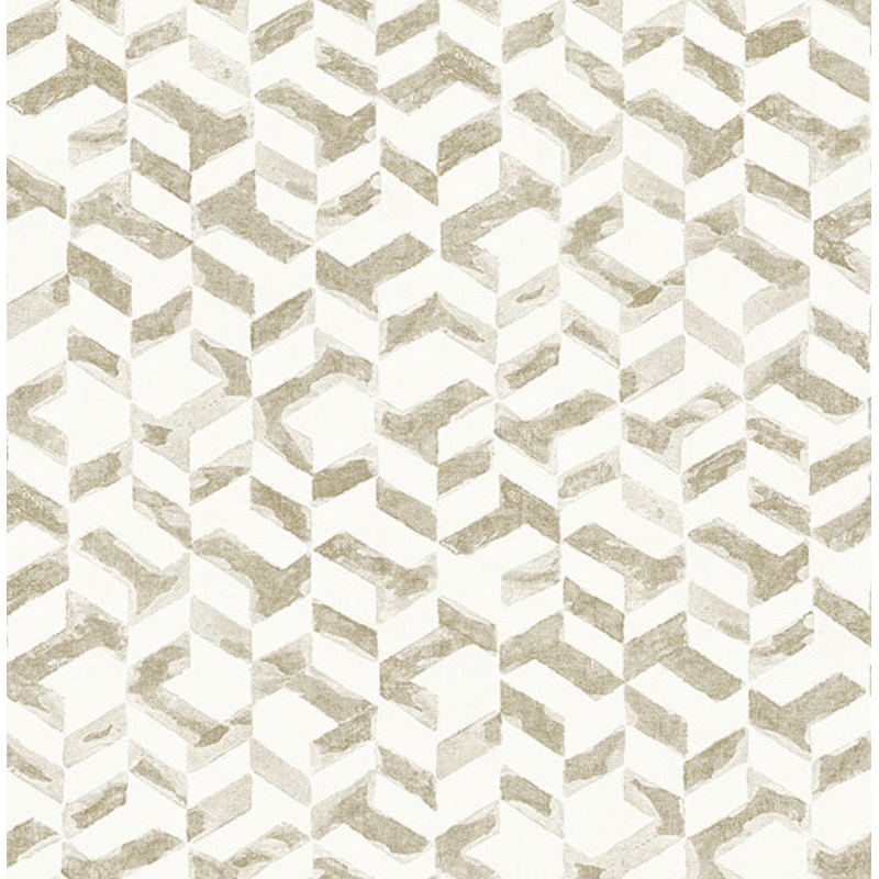 2902-25500 Instep Champagne Abstract Geometric Wallpaper