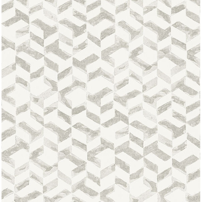 2902-25502 Instep Pewter Abstract Geometric Wallpaper
