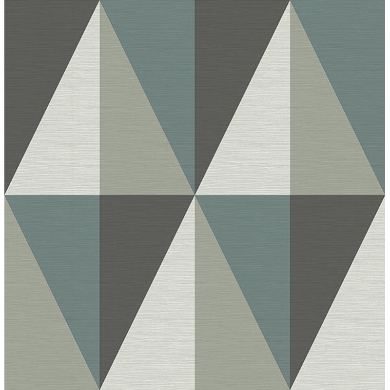 2902-25539 Aspect Teal Geometric Faux Grasscloth Wallpaper