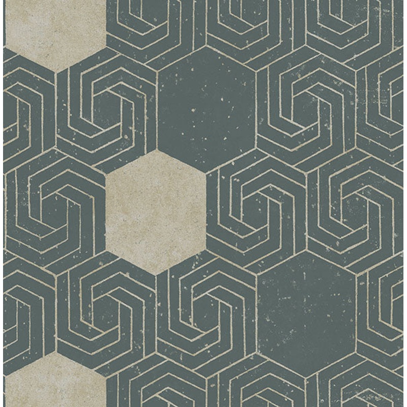 2902-25545 Momentum Dark Green Geometric Wallpaper