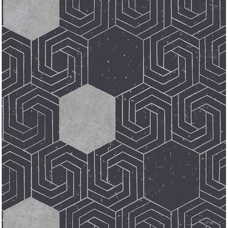 2902-25547 Momentum Navy Geometric Wallpaper