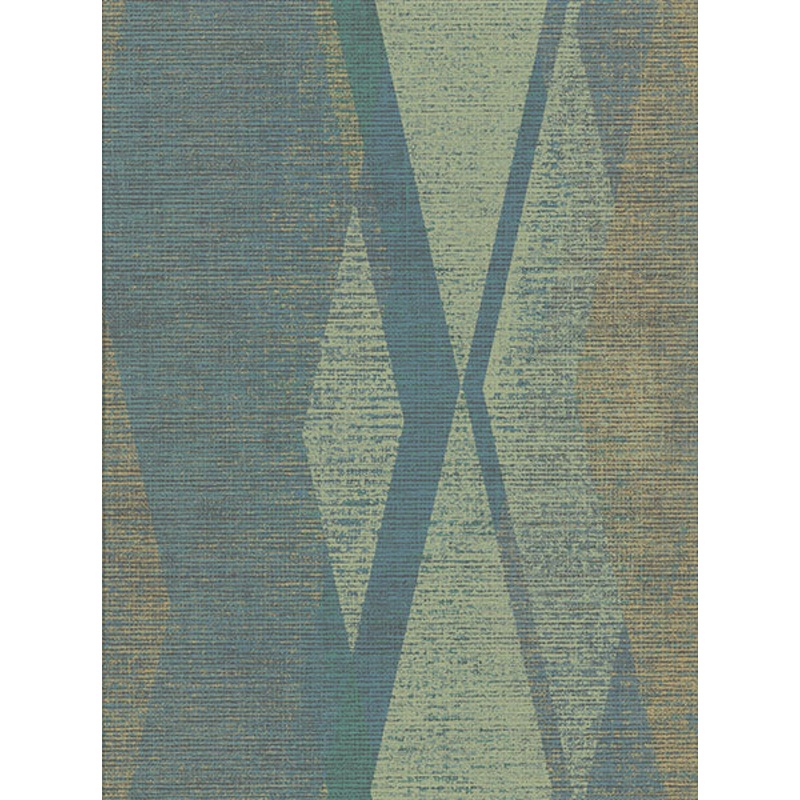 2909-IH-23507 Torrance Green Distressed Geometric Wallpaper