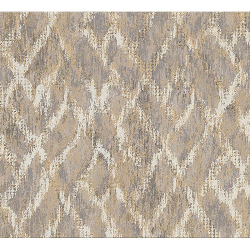 2909-SH-13043 Bunter Taupe Distressed Geometric Wallpaper