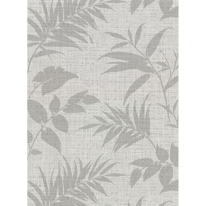 2921-50800 Chandler Light Grey Botanical Faux Grasscloth Wallpaper