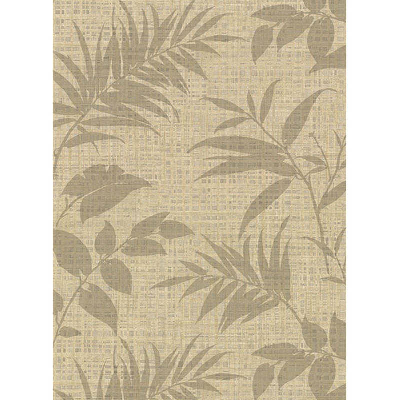2921-50806 Chandler Khaki Botanical Faux Grasscloth Wallpaper