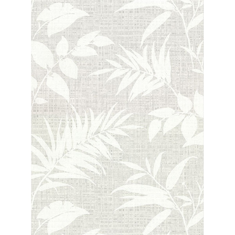 2921-50808 Chandler Grey Botanical Faux Grasscloth Wallpaper