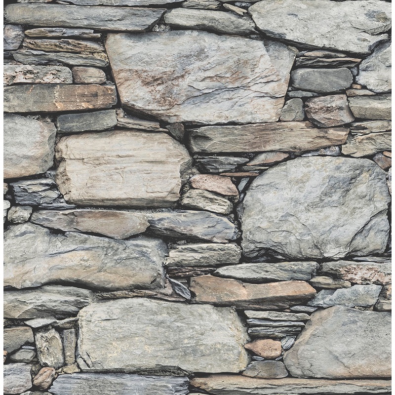 2922-22304 Cesar Grey Stone Wall Wallpaper