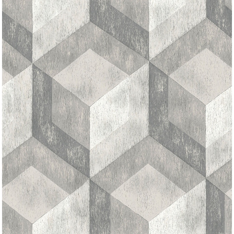 2922-22306 Clarabelle Grey Rustic Wood Tile Wallpaper